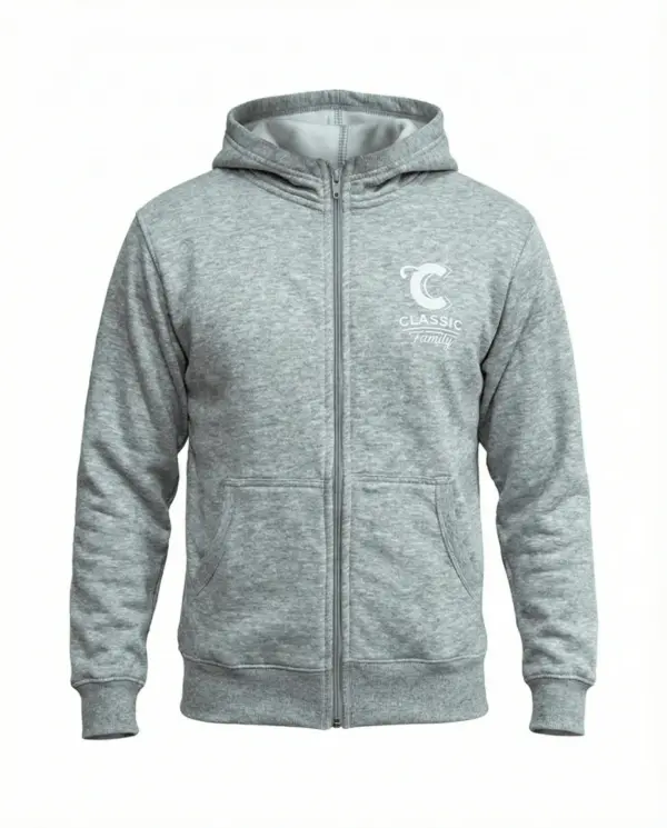 Vetoketjulinen Huppari Classic Family, Lapset, Harmaa